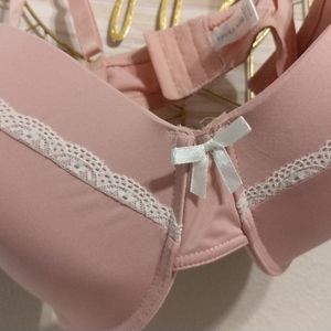 Laura Ashley bra, pink with lace and bow detail